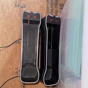 Black Car Seat Gap Organizer with USB Ports and  lights up